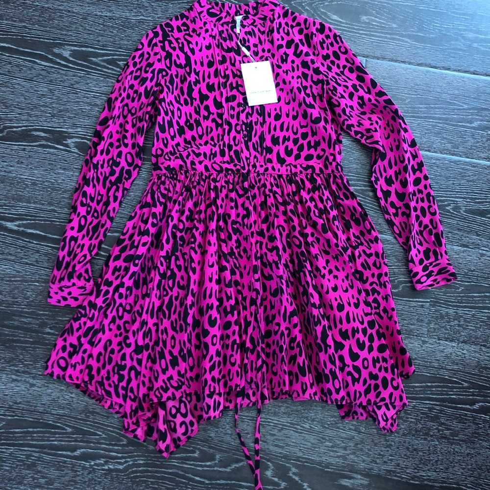 NWT ROBERT RODRIGUEZ LEOPARD PINK DRESS SIZE 2